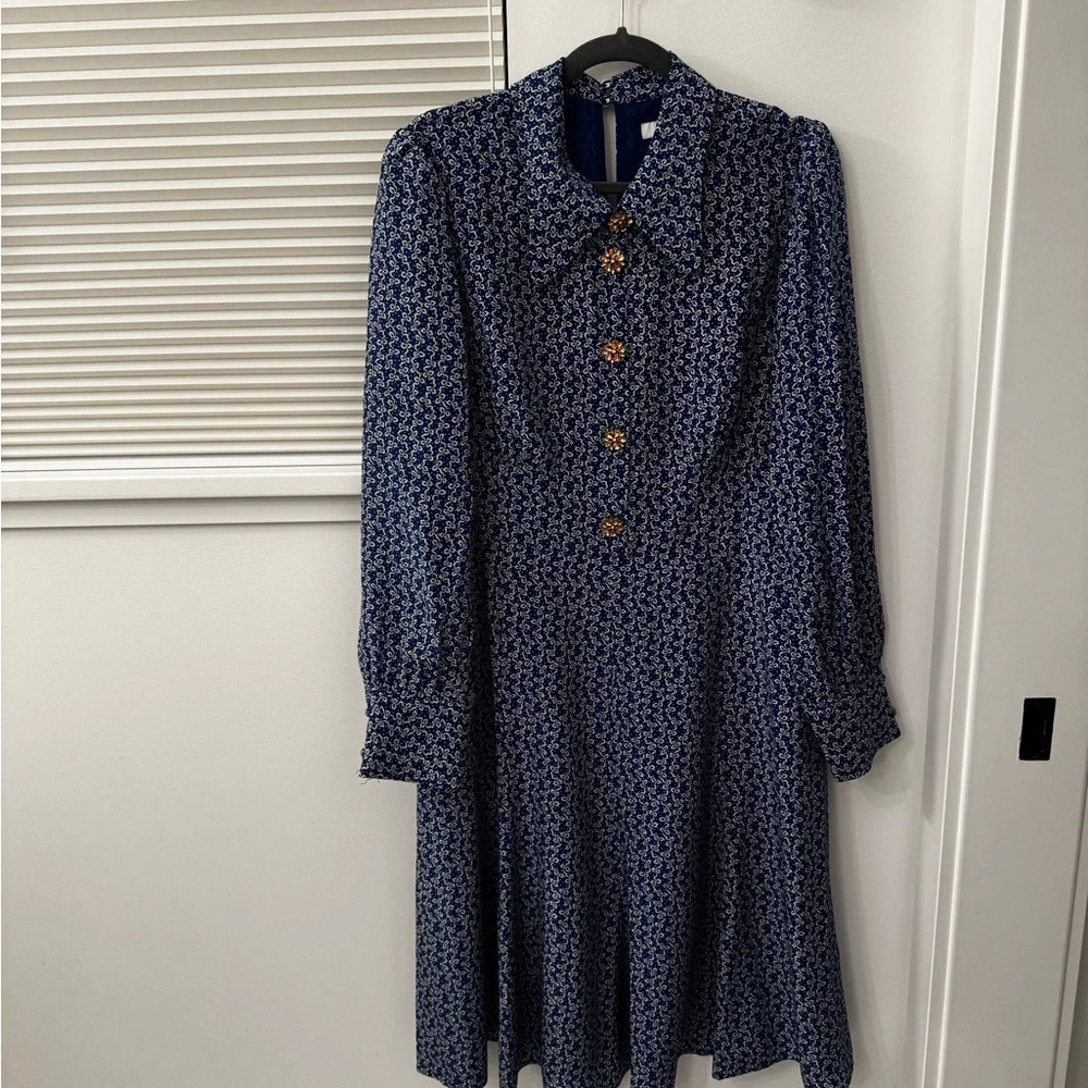 LK Bennett Mathilde Long Sleeve Silk Dress Size 14 - Picture 6 of 13